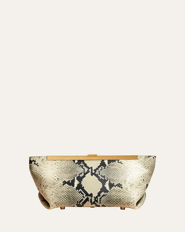 Aimee Python-Embossed Clutch Bag